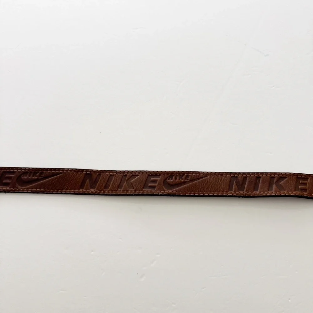 Vintage Nike Brown Leather Logo Belt - Picture 5 of 9